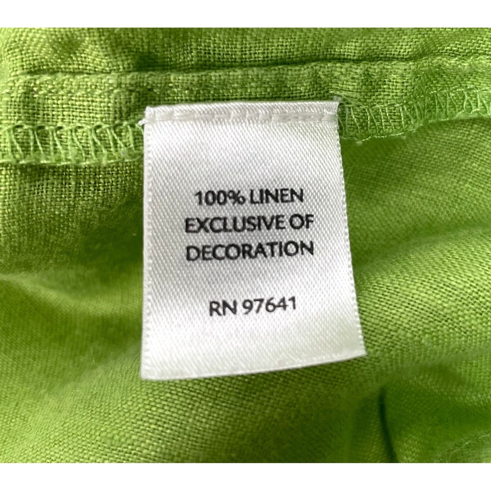 J. Jill XL Green Pleated Tunic Top 100% Linen 3/4 Sleeve Boho - Picture 4 of 5